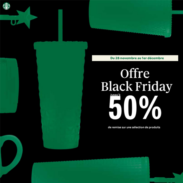 Starbucks | Black friday : -50% de réduction