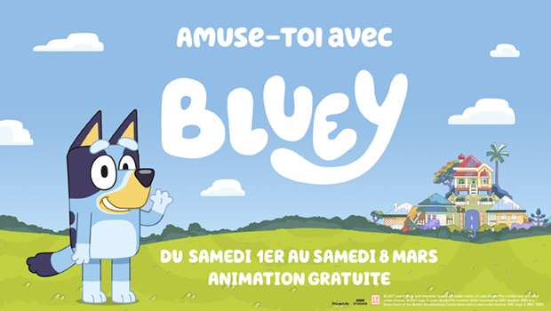 Animation Bluey Événement famille Activité enfants centre commercial Aushopping Bordeaux Lac