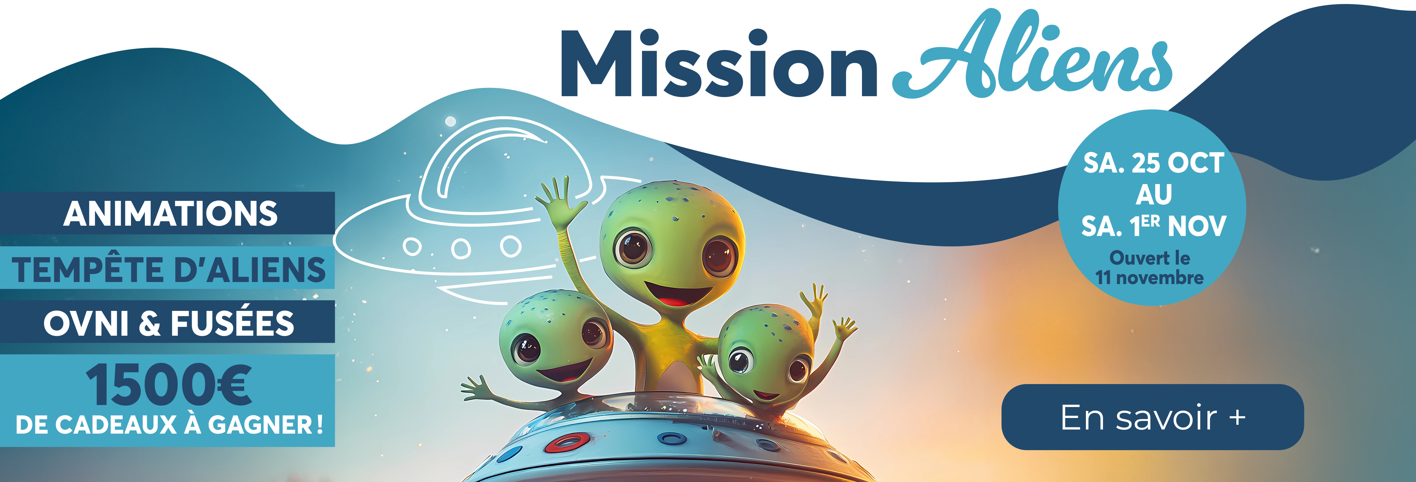 Profitez d'une animation Mission Aliens du 25 octobre au 1er novembre dans votre centre commercial Les portes du futur à Chasseneuil du poitou