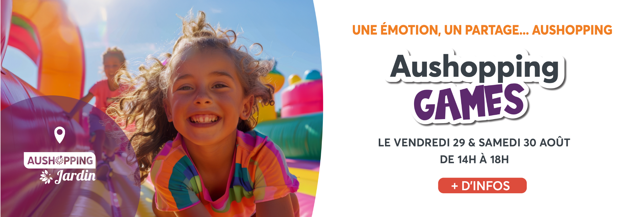 Les Aushopping Games débarquent sur le jardin du centre commercial Aushopping Blois Vineuil les 29 & 30 août de 14h à 18h