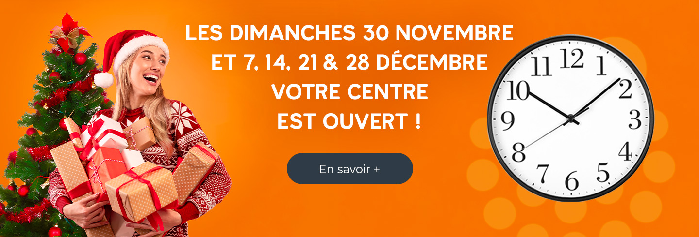 Les dimanches 30 novembre, et 7, 14, 21 et 28 décembre venez profiter de l'ouverture de votre centre commercial Aushopping Mantes Buchelay