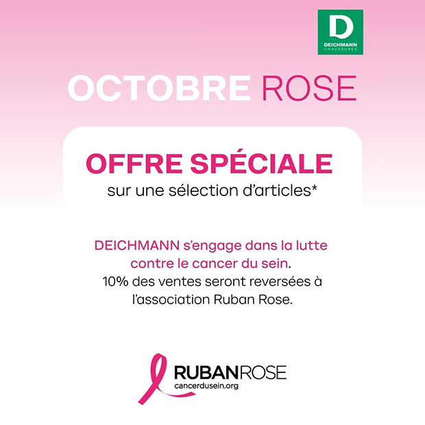Offre spéciale sur une sélection d'articles* chez Deichmann pour Octobre Rose !