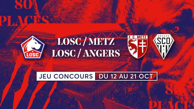 jeu concours aushopping V2 x LOSC x METZ x ANGERS : 80 places à gagner