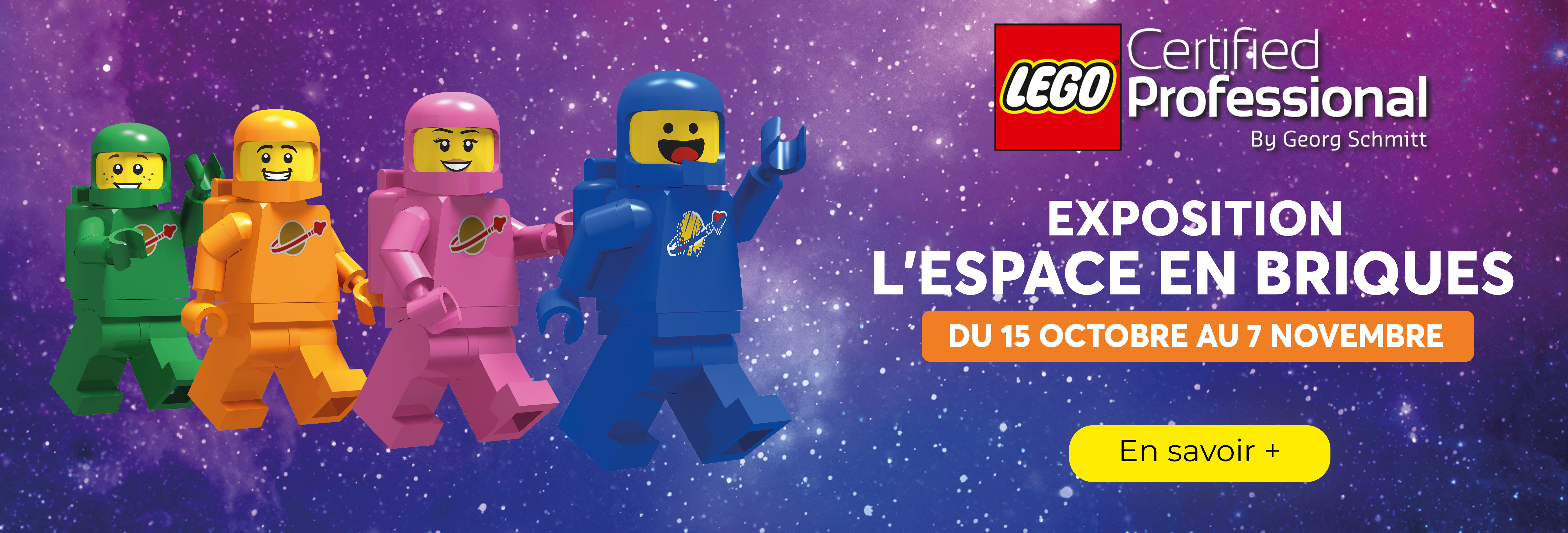 Profitez de l'opération LEGO, l'exposition l'espace en briques du 15 octobre au 7 novembre 2025 dans votre centre commercial Aushopping Maurepas Pariwest