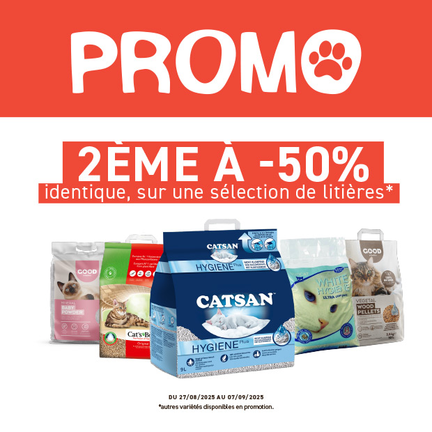 Offre Tom&Co : la 2ème litière identique à -50% sur une grande sélection