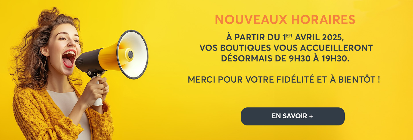 Bannière nouveaux horaires boutiques