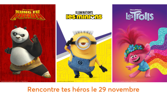 rencontre tes héros universal avec aushopping V2 : meet and greet avec KUNG FU PANDA, LES MINIONS et LES TROLLS
