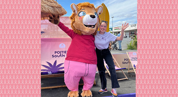 mascotte Petite Lionne AuShopping Poitiers octobre rose