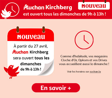 Auchan Kirchberg Ouverture Dimanche - Header Mobile
