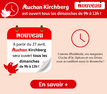 Auchan Kirchberg Ouverture Dimanche - Header Desktop et Mobile