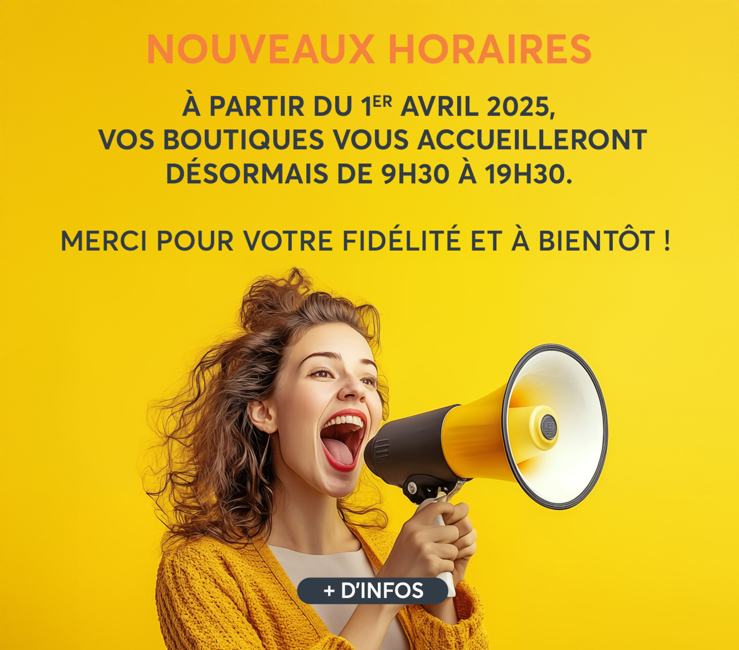 bannière changement d'horaires des boutiques du centre