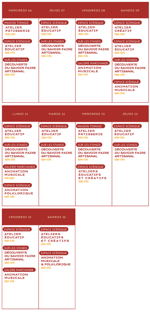 Planning semaine Polonaise Aushopping Noyelles