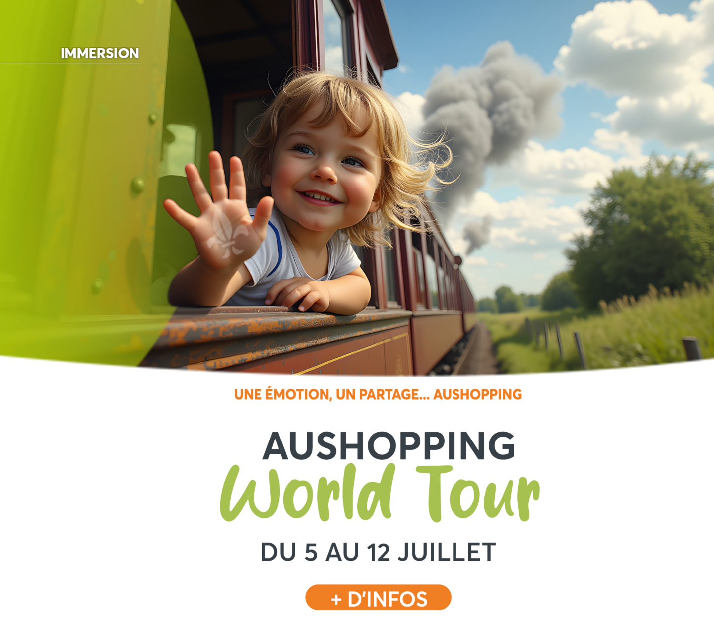 Venez voyager avec votre animation Aushopping World Tour, du 5 au 12 juillet dans votre centre commercial Aushopping Blois Vineuil