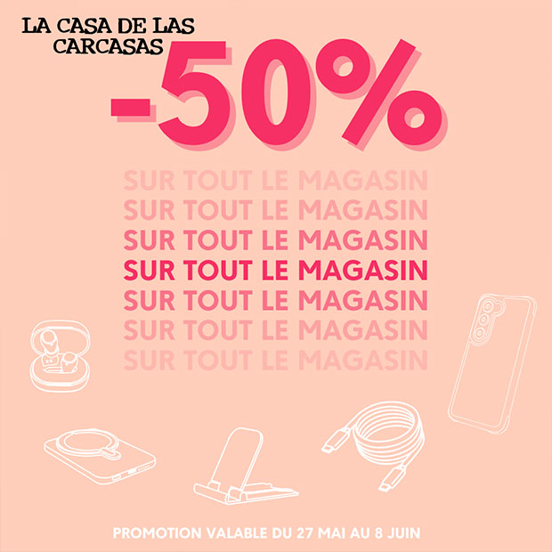 -50% sur tout le magasin chez La Casa de las Carcasas
