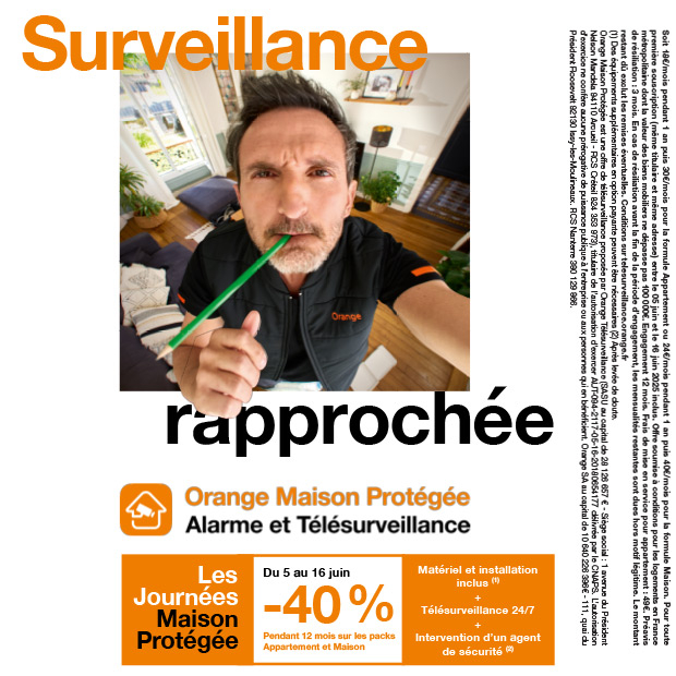 Offre télésurveillance chez Orange : -40%*