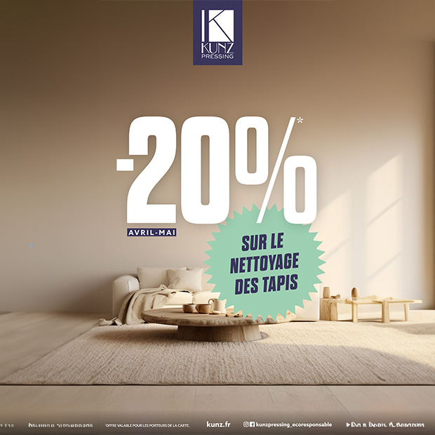 KUNZ Pressing : -20% sur le nettoyage des tapis*