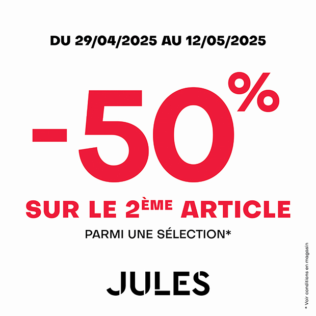 -50% sur le 2ème article !*