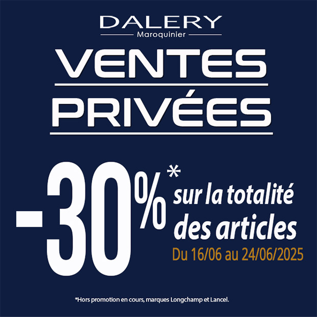 Ventes privées chez Dalery : -30% sur la totalité des articles*