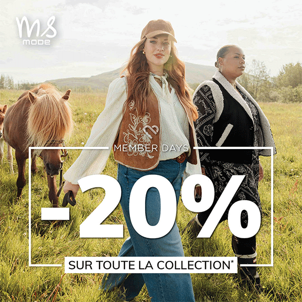 Member days chez MS mode : jusqu'à -20%* sur toute la collection
