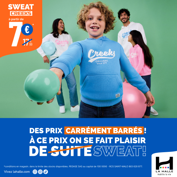 Prix carrément barrés sur les vêtements chez La Halle !