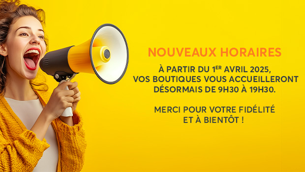 Changement d'horaires boutiques Poitiers Sud