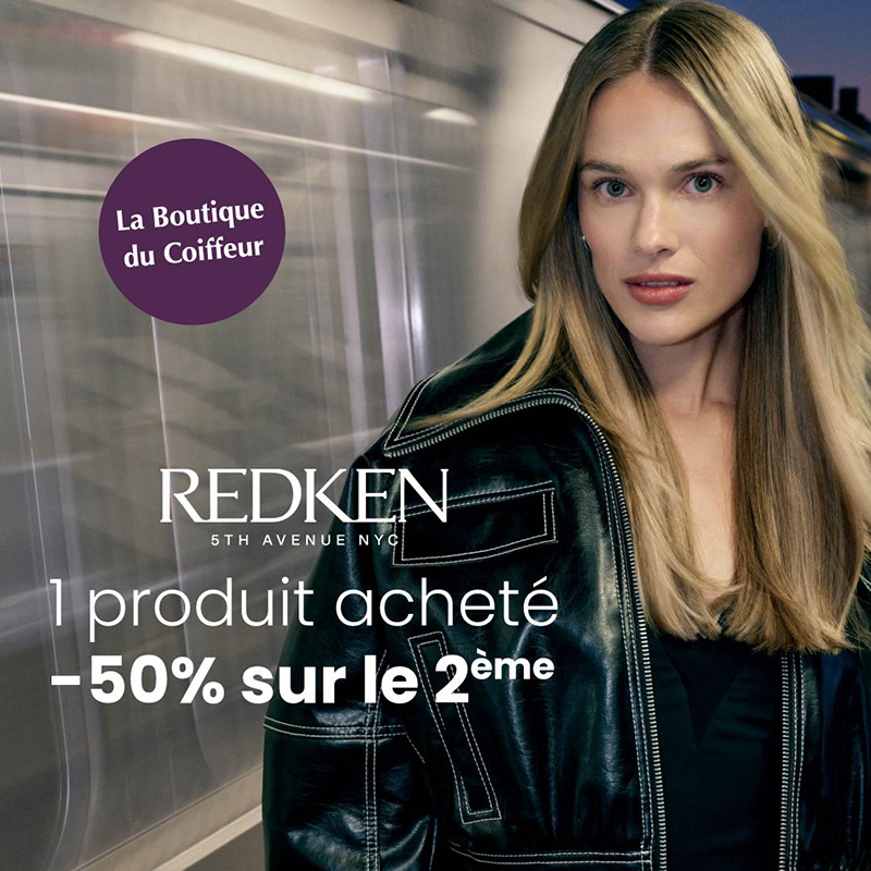 Pour 1 produit acheté sur la marque Redken, le 2ème est à -50%.