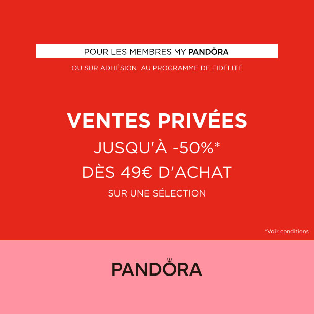 Ventes privées été chez Pandora sur une sélection*