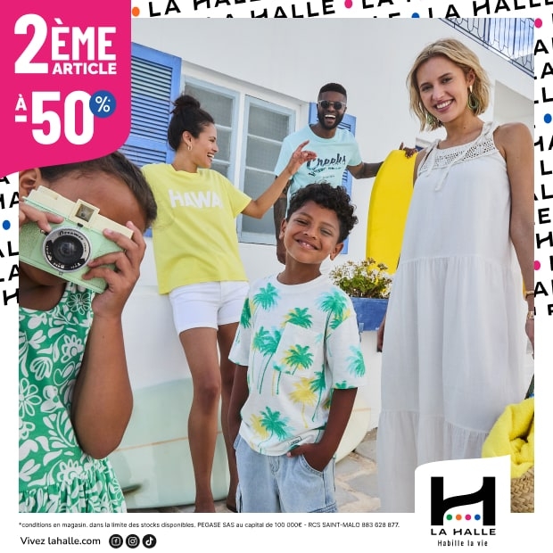 La Halle : le 2ème article à -50%*