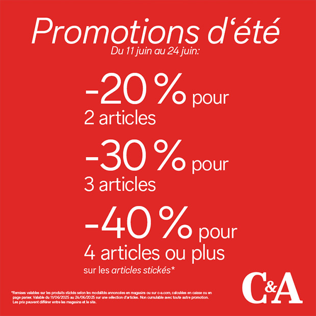 Promotions d'été chez C&A jusqu'à -40%*