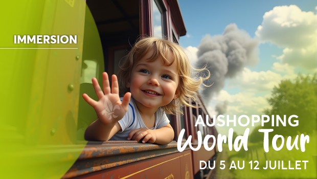 Venez voyager avec votre animation Aushopping World Tour, du 5 au 12 juillet dans votre centre commercial Aushopping Blois Vineuil