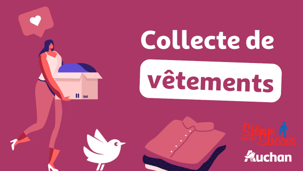 Collecte de vêtements Stëmm vun der Stroos et Auchan