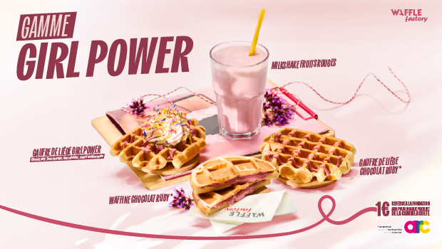 Du 1er au 31 octobre, venez découvrir la nouvelle gamme Waffle Factory dédiée à l'Octobre Rose. Pour chaque produit acheté de la gamme, 1€ sera reversé à la Fondation ARC.