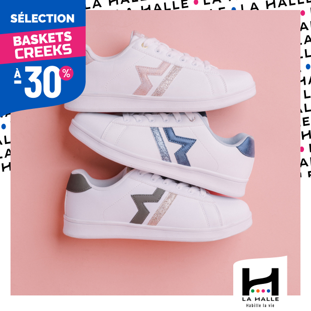 Baskets Creeks pour adultes à -30%* chez La Halle