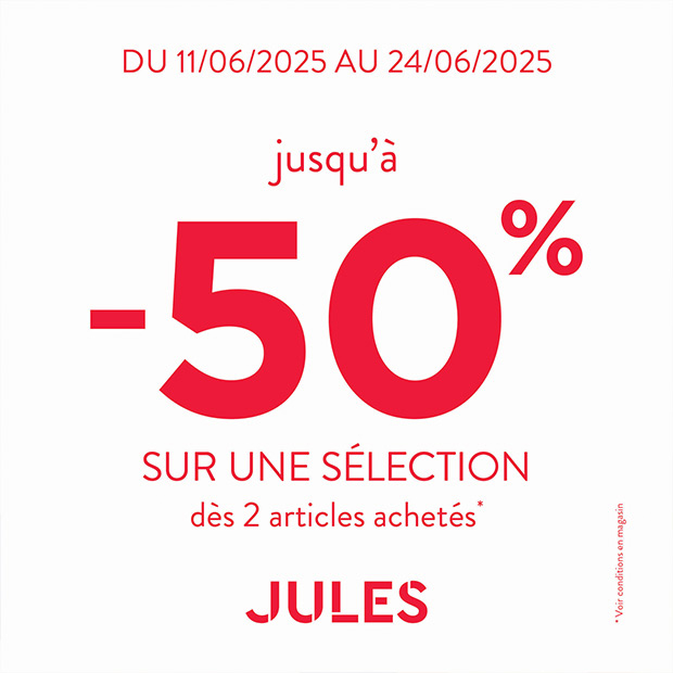 Jules : les ventes privées vous attendent, jusqu'à -50% sur une sélection*