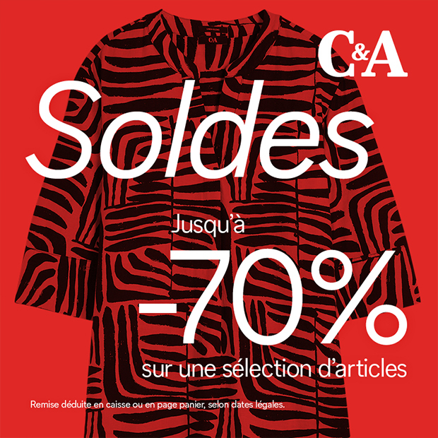 Soldes chez C&A : 2ème démarque jusqu'à -70%*